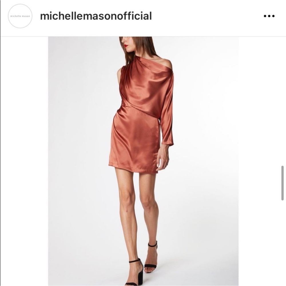 Michelle Mason Silk Asymmetric Mini Dress Size 0